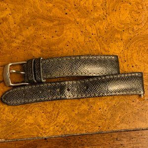 Michele 14mm Textured Silver Watch Strap